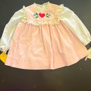 Vintage Nordstrom by Betti Terrell 💗powder pink corduroy long sleeve dress 💗